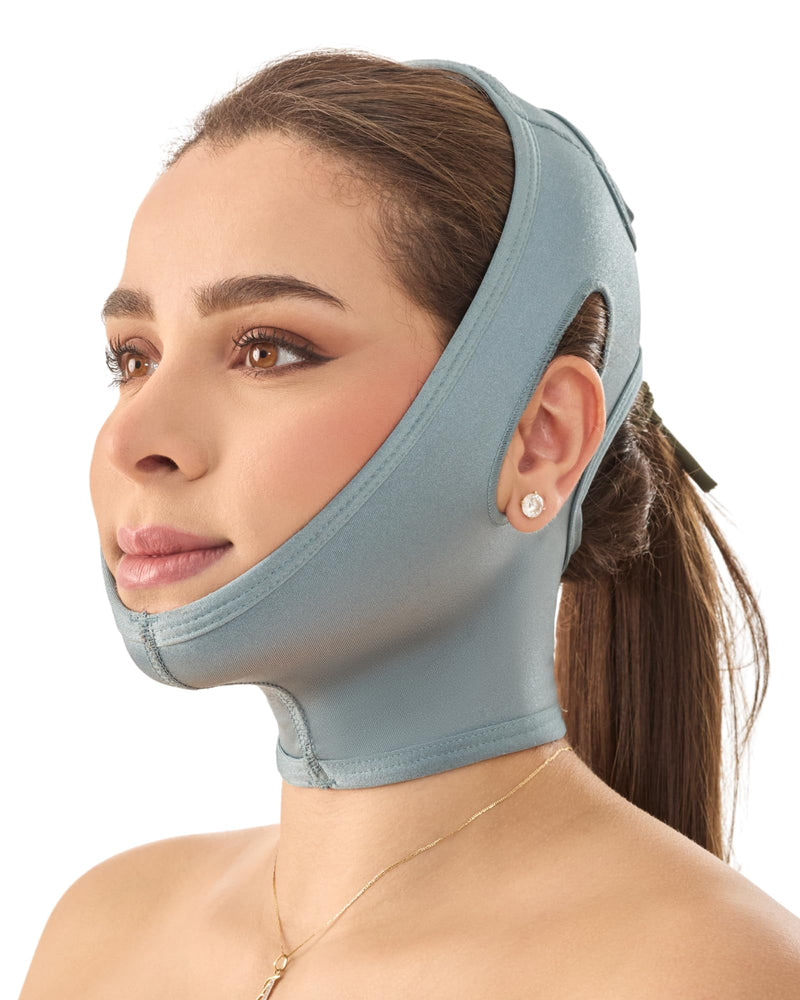 Shape Concept Chin Strap Support Band Neck Bandage Face Chin Medium Compression Large Blue Medium Compression