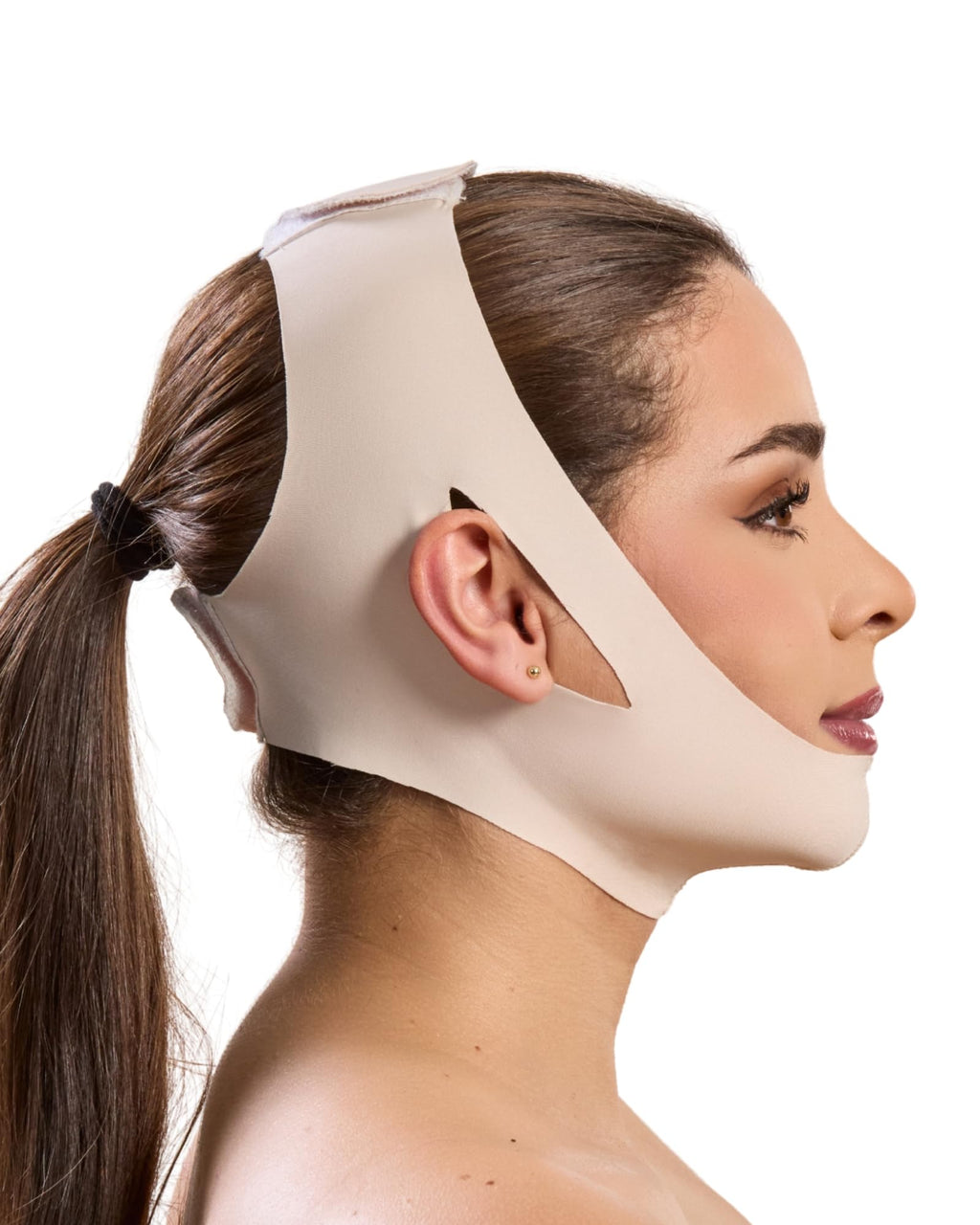 SHAPE CONCEPT Chin Strap for Sleeping 317 Medium Compression Double Chin Reducer and Chin Strap for Snoring X-Large Beige
