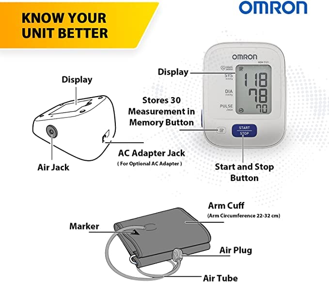 Omron M2 (HEM-7143-E) Classic Digital Automatic Upper Arm Blood Pressure  Monitor Stores Up to 30 Readings