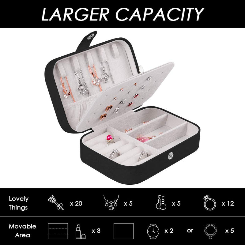 Jewelry Box for Women, Portable Double-Layer Jewelry Storage Box, Earrings,  Rings, Necklaces, Bracelets, PU Leather Compact Portable Jewelry Suitcase