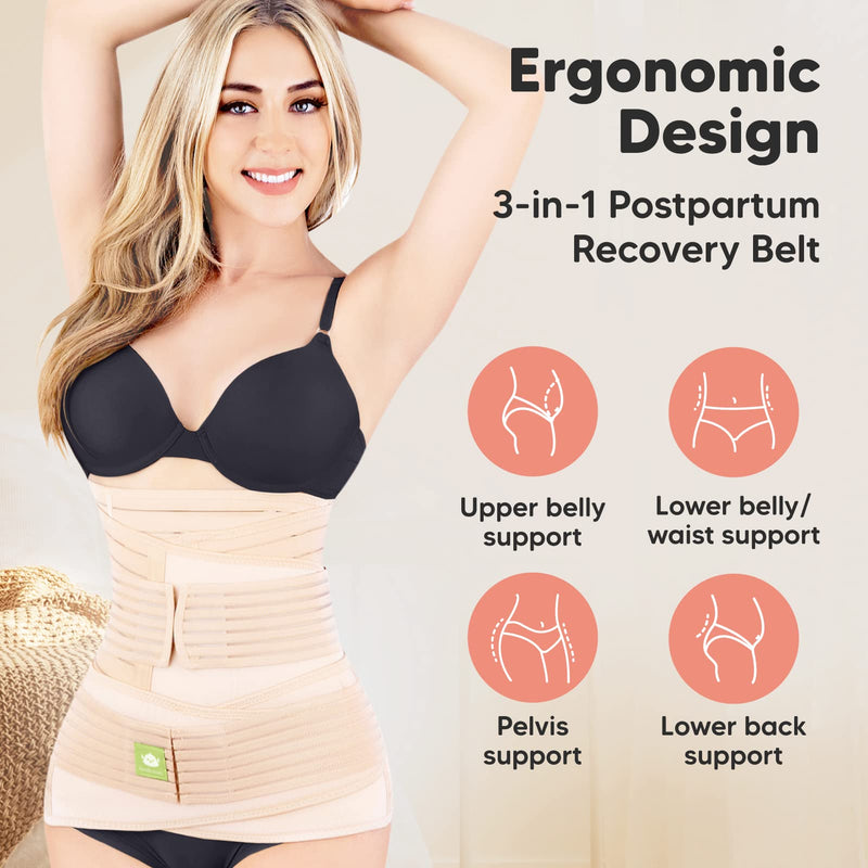 3 In 1 Postpartum Belly Band - Postpartum Belly Support Recovery Wrap,  After Birth Brace, Slimming Girdles, Body Shaper Waist Shapewear, Post  Surgery