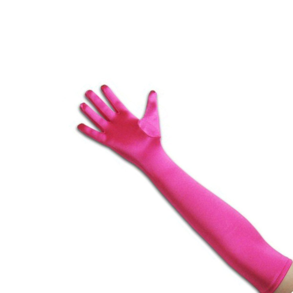 [Australia] - Tapp Collections Classic Adult Size Long Opera/Elbow/Wrist Length Satin Gloves (L) 22 Inches/Hot Pink 