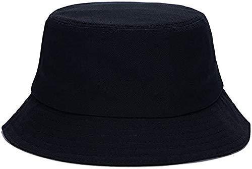 Popoye Unisex Flat Top Wide Brim Sun Visor Cap Funky Pure Color Outdoor Fishing  Bucket Hat Black