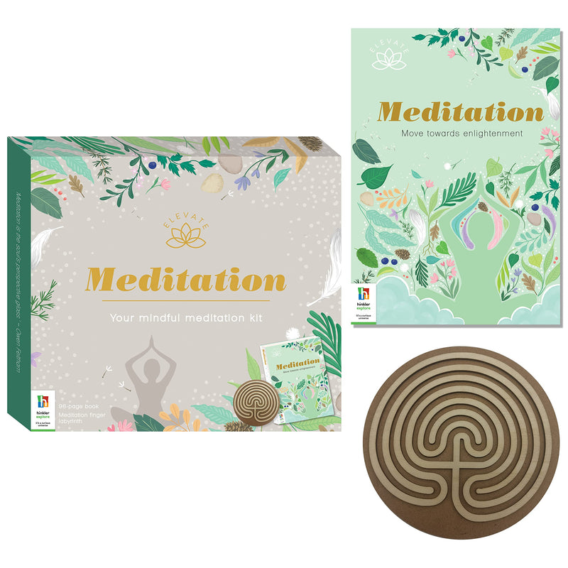 [Australia] - Hinkler Elevate - Meditation Kit - Mindfulness Tools for Adults - Mental Health and Self Care Essentials - Meditation Aid - Finger Labyrinth - Adult Hobbies - Stress Relief and Relaxation Guide 