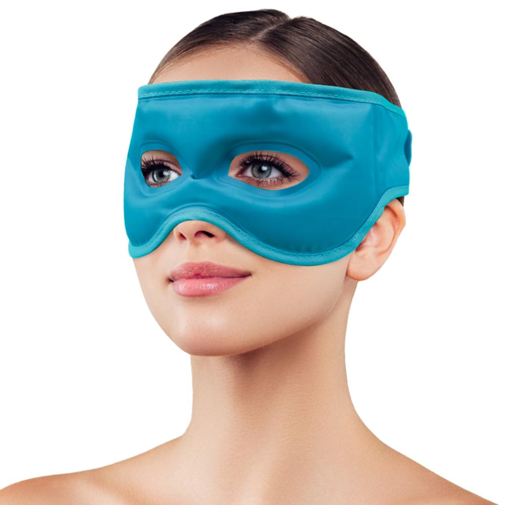 [Australia] - onaEz Heat Eye Mask Cooling Sleep Mask, Reusable Gel Eye Mask for Men Women, Hot Cold Compress Eye Mask for Puffy Tired Dry Eyes, Dark Circles, Sinus Pain, Headache Migraine Relief 