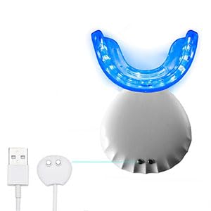 [Australia] - 32 LED Teeth Whitening Accelerator Light with Cold Light &Red Lights Trays Device, Teeth Whitening Enhancer Light Built-in 16 Minute Timer (White) White 