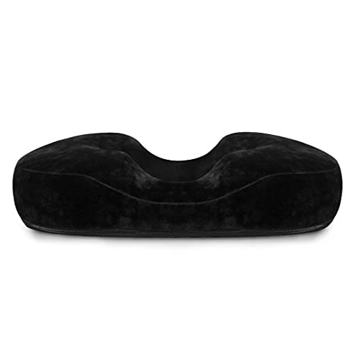 [Australia] - Trickonometry Donut Seat Cushion: Extra Firm Orthopedic Pillow- Lower Back, Hemorrhoid, Bed Sores, Pressure/ Pain Relief, Pregnancy, Postpartum, Surgery, Coccyx, Sciatica, Prostate (White) (Burgundy)﻿ 