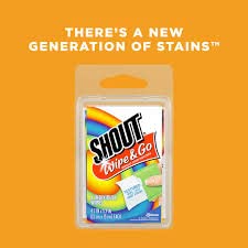 [Australia] - Shout Wipes, Wipe and Go Instant Stain Remover, Laundry Stain and Spot Remover for On-the-Go, 4 Wipes (Pack of 1) 