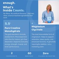 enough. Pure Creatine Powder with Magnesium Glycinate 330g (60 Days) - Monohydrate Creatine Powder, Ultrafine, Premium, 100% Micronised, Easy Dissolve, Vegan, Unflavoured, for Men and Woman