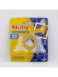 Nuby 6-Pack Standard Neck Vari-Flo Non-Drip Silicone Nipples 6 Count (Pack of 1)