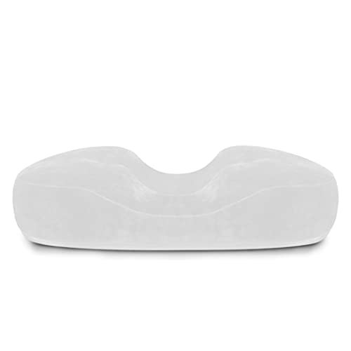 [Australia] - Trickonometry Donut Seat Cushion: Extra Firm Orthopedic Pillow - Tailbone, Lower Back, Hemorrhoid, Bed Sores, Pressure/ Pain Relief, Pregnancy, Postpartum, Surgery, Coccyx, Sciatica, Prostate (White) 