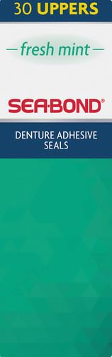Sea Bond Secure Denture Adhesive Seals, Fresh Mint Uppers, Zinc-Free, All-Day-Hold, Mess-Free, 30 Count (Pack of 2) 30 Count (Pack of 2)