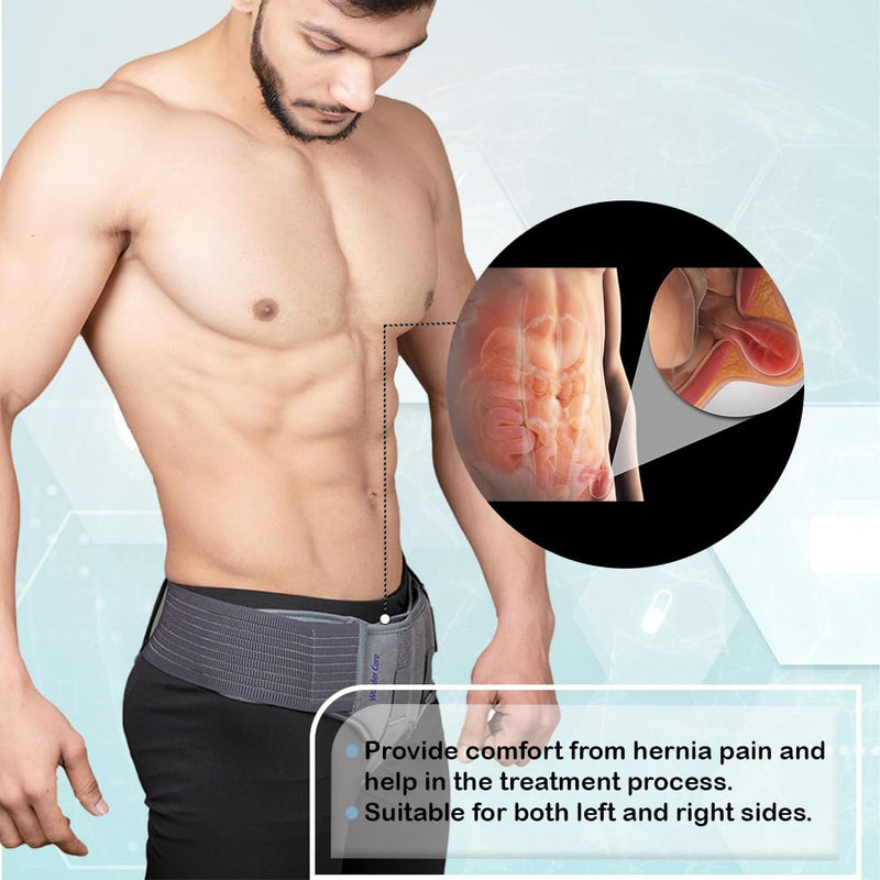 [Australia] - Movibrace Inguinal Groin Hernia Belt | Left, Right or Double (Right, Medium), Black 