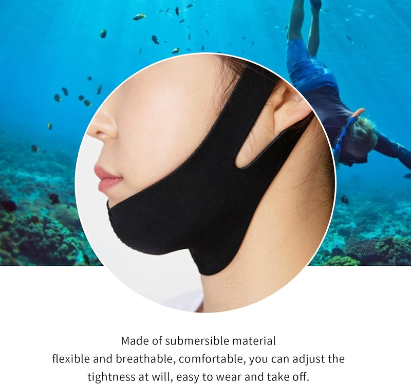 [Australia] - Neck Chin Compression Garment Strap Bandage, Face Slimmer, Double Chin Wrap Black Medium (Pack of 1) 