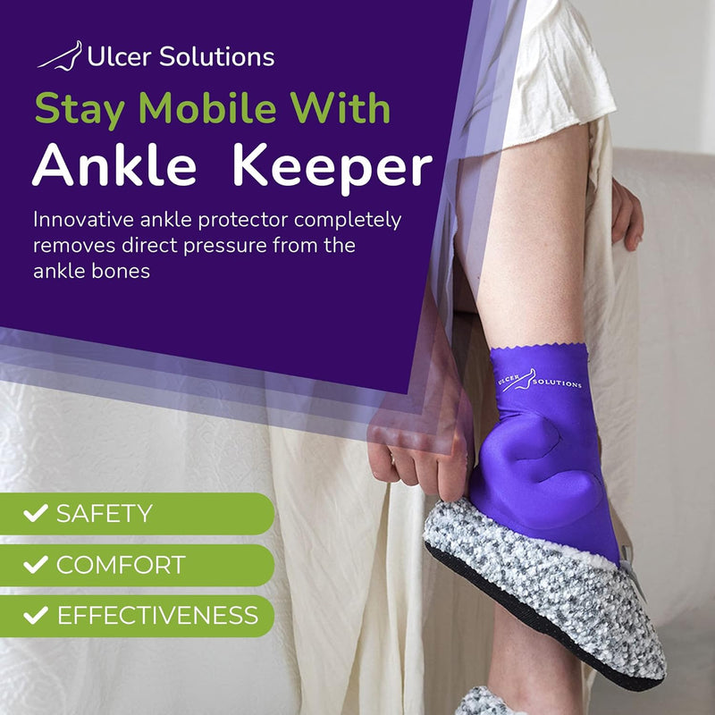 [Australia] - Ulcer Solutions Ankle Keeper, Ankle Protector for Pressure Sores, Lightweight, Stretchable Ankle Pillow, Enhanced Ankle Pads for Better Comfort and Mobility, Medium, 7.5 to 9.5 inches 