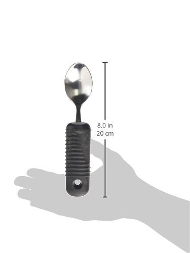 Homecraft Sure Grip Tablespoon, Stainless Steel Dinner Fork with Thick Rubber Handle, Comfortable and Easy to Hold Silverware with Grips for Weak Grasp, 8" Long Utensil with Good Grips 7.5 Inch