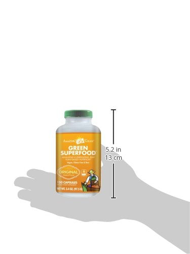 Amazing Grass Greens Blend Superfood Capsules: Super Greens with Organic Spirulina,Chlorella,Beet Root Powder,Digestive Enzymes & Probiotics,150 Capsules (Packaging May Vary),(Pack of 2) Unflavoured 150 Count (Pack of 2)