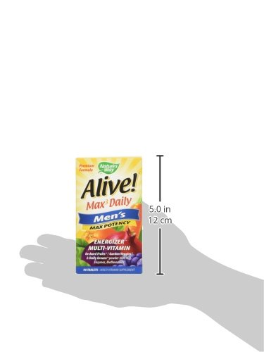 Nature's Way Alive! Men’s Max3 Potency Multivitamins, Supports Energy Metabolism*, Heart & Muscle Function*, with Methylated B12 and Folate, Gluten-Free, 90 Tablets, (Pack of 2) 90 Count (Pack of 2)