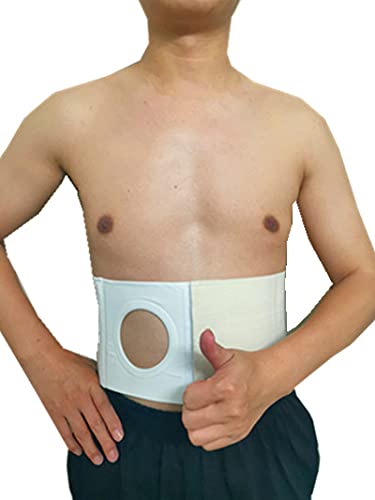 [Australia] - Unisex Ostomy Abdominal Binder (Opening 3.14) Ostomy Belt Hernia Colostomy Belt Colostomy Bag Support Stoma Support Wrap (M: 37.40-41.34 inches), M: 37.40-41.34 Inch 