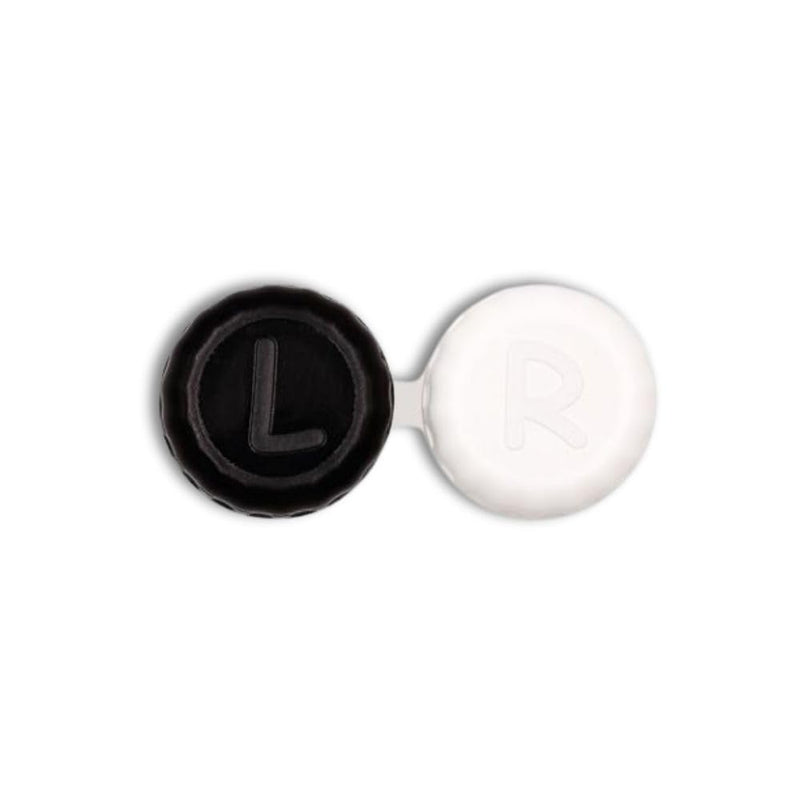 [Australia] - MAGNIVISION contact lens case with left-right marking in black and white design, contact lens case for hygienic storage of hard and soft contact lenses, classic style 