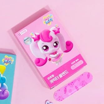 [Australia] - Catch! Teenieping Hachuping Character Bandages, 64 Count (4 Packs), Cute Pink Bandaids, Adhesive Bandages, Plasters, Cartoon Strip, 70mm x 20mm, ÌïòÏ∏ÑÌïë, Ìã∞ÎãàÌïë 