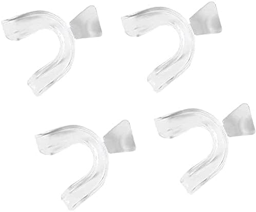 4 Pcs Transparent Mouth Guard Silicone Grinding Guard Teeth Whitening Tray Sleeping Gum Shield for Sports Bruxism Bite Guard,Teeth Grinding Guards Oral Care