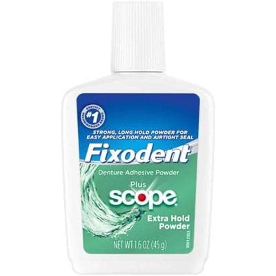 [Australia] - Fixodent Extra Hold Powder Plus Scope Denture Adhesive Strong 1.6oz Pack of 3 (3 Items), 818-0556 