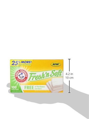 [Australia] - Arm & Hammer Fabric Softener Sheets, Free of Perfumes and Dyes, 100 ct 100 Count (Pack of 1) 
