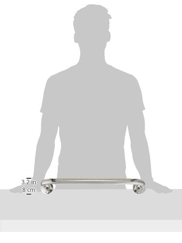 [Australia] - Sammons Preston Chrome Grab Bar, Easy Grip Support Bars for Bathrooms, Stairwells, Laundry Room, Kitchen, Slip Prevention for Elderly, Handicapped, Disabled, 18"L X 4-3/4" from Wall 18"L X 4-3/4" 