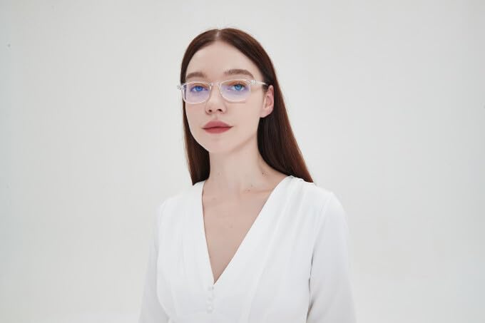 [Australia] - Suertree Blue Light Filter Distance Glasses Lightweight Myopia Glasses Fashion Myopia Glasses for Women Men Clear -1.5 Diopters -1.5x 