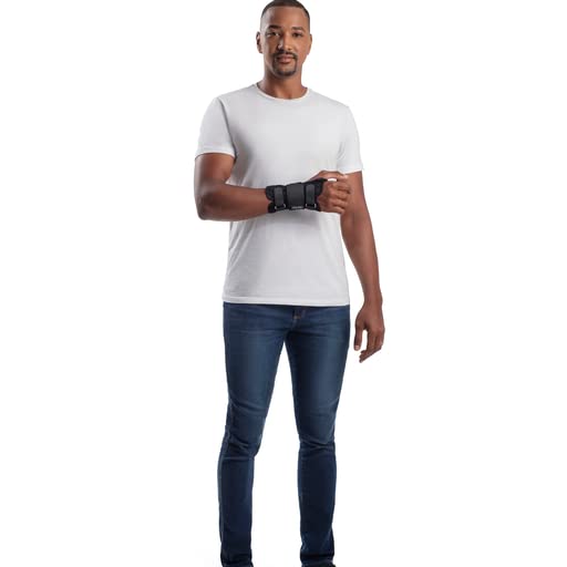 [Australia] - HIDROLIGHT - Comfort Air Orthosis for Right Hand Brace - Pain Relief Wristbands, or Tendonitis, Arthritis, Sprains, Carpal Tunnel - Non-Slip Grip, Adjustable Stripe, Wrist Support - Black, Small 1 