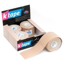 K-Tape Original Latex-Free Kinesiology Tape with Cotton and Long Lasting Physiobond Adhesive 4-Pack - Beige - 5cmx5m