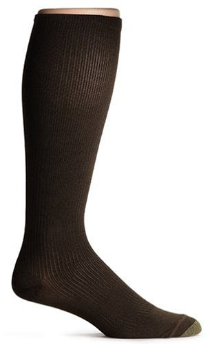 Gold Toe Men's Support Over the Calf Dress Sock Medium (10 (shoe size 7.5-10) Brown