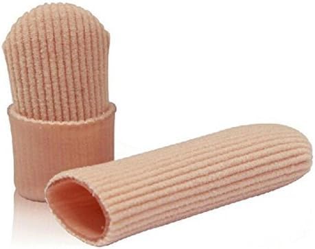 [Australia] - SOHLER 6 Packs Closed Toe Caps Finger Covers Sleeve Protectors, Elastic Fabric Lined with Soft Gel (Medium 9/16"x 2-1/2") Medium 9/16"x 2-1/2" 