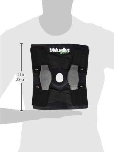 MUELLER Sports Medicine Green Self-Adjusting Hinged Knee Brace, Knee Pain Relief Support for Men and Women, Ideal for Arthritis, Sprains, Black, One Size