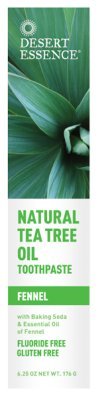 [Australia] - Desert Essence Natural Tea Tree Oil Fennel Toothpaste, 6.25 Ounce - 2 per case. 