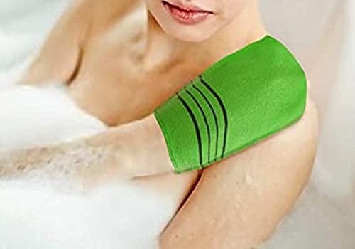 [Australia] - Daesung Sweetener, Korean Exfoliating Glove (3 pcs), Peeling Towel, Korean exfoliating Bath Washcloth (3 pcs), Death Skin Remover Made in Korea, Green 