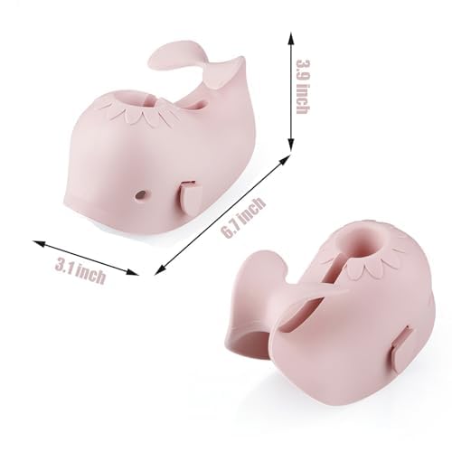 [Australia] - PandaEar Bath Spout Cover, Baby Bathtub Faucet Cover, Baby Shower Protector Cover for Kids Toddlers, Universal Fit -Whale (BabyPink) 