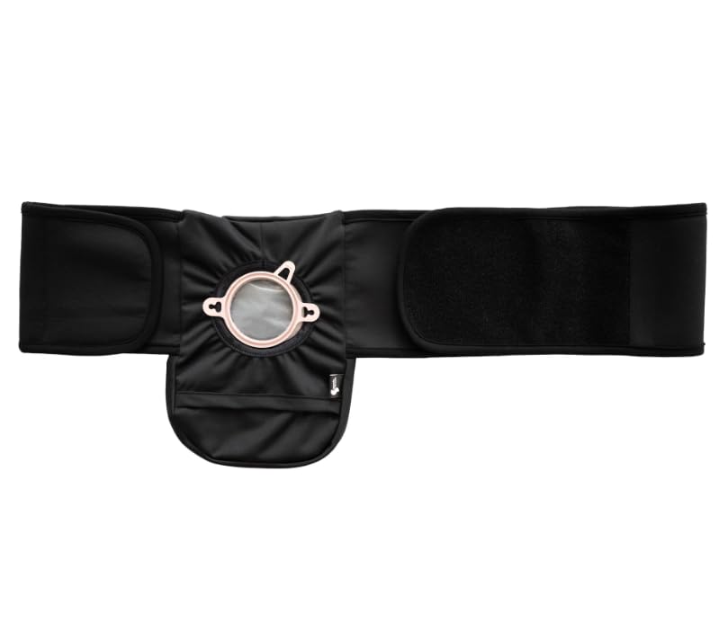 [Australia] - Elastic Ostomy Belt | Ostomy Cover Support Belt | Water Resistant Everyday Wear | 6x9 X-Large, Fits 42" - 51" (Black) X-Large 42" - 51" 