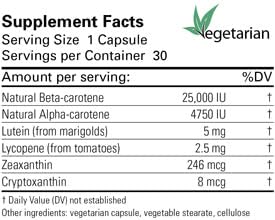 [Australia] - Karuna Mixed Carotenoids | 30 Vegetarian Capsules | Alpha- and beta-carotenes, Lutein 5mg, lycopene 2.5mg, zeaxanthin 246mcg, and cryptoxanthin 8mcg | Comprehensive antioxidant Formula 
