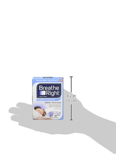 [Australia] - Breathe Right Nasal Strips Clear for Sensitive Skin Large, 30 Count (Pack of 4) 