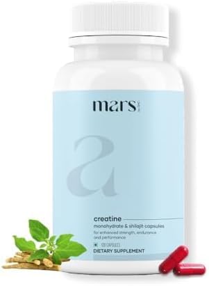 Mars by GHC Micronized Creatine Monohydrate Caps | Powered with Shilajit | 120 Capsules | Pack of 1 (240)