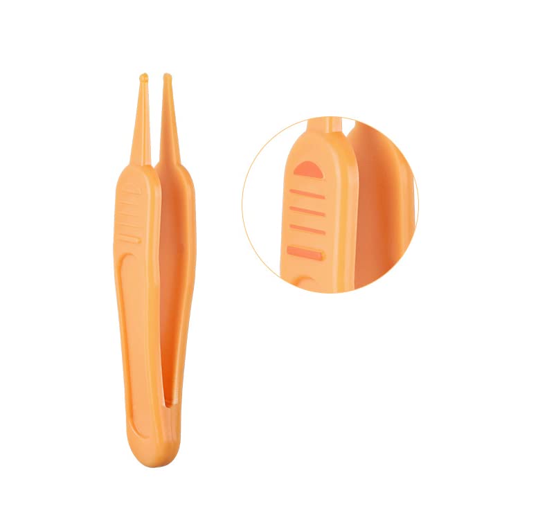[Australia] - HLLMX 6 PCS Infant Nose Cleaning Tweezer with Plastic Round-Head Baby Ear Nose Navel Cleaner Clip for Baby Care 