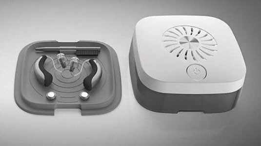 flow-med Dry-Turbo cd 2.1 UV - Hearing Aid Dehumidifier - Also for Rechargeable Hearing Aids - Medical Device - UV LED - Powerful Fan - Dry in 30 min - Automatic Stop - USB-C - German Development