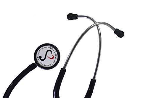 [Australia] - Classic Stethoscope - Sensitive Chest Piece for Monitoring Amplified Heart & Lung Sounds - Lightweight Design, Flexible Stethoscope Tubing - Extra Ear Tips & Non-Chill Ring - 32" Long, Black 