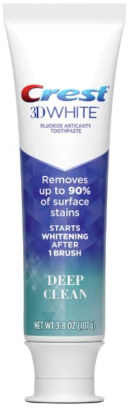 [Australia] - Crest 3D White Toothpaste, Deep Clean, Enamel Safe Whitening 3.8 oz (107g) - Pack of 2 
