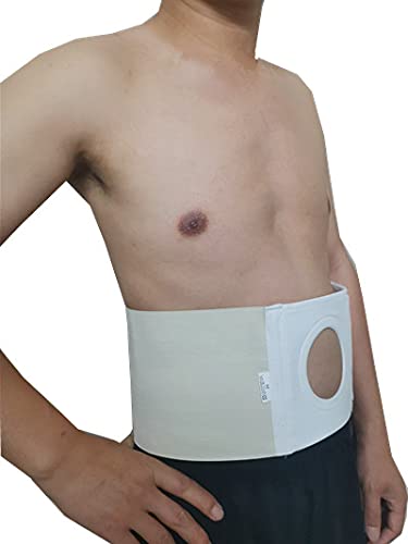 [Australia] - Unisex Ostomy Abdominal Binder (Opening 3.14) Ostomy Belt Hernia Colostomy Belt Colostomy Bag Support Stoma Support Wrap (M: 37.40-41.34 inches), M: 37.40-41.34 Inch 