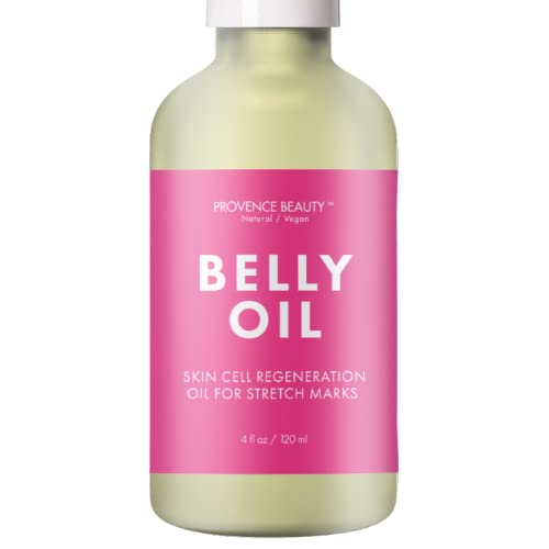 Belly Oil for Pregnancy and Stretch Marks Reduction - All Natural Scar Prevention Therapy - Safe to Use During and Postpartum - Uneven Skin Tone Dermatologist Recommended - 4 Fl Oz by Provence Beauty Renewed