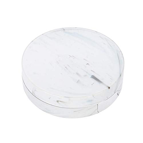 [Australia] - Sonew Portable Plastic Marble Eye Contact Lens Case Set Includes (4 Colors) White 
