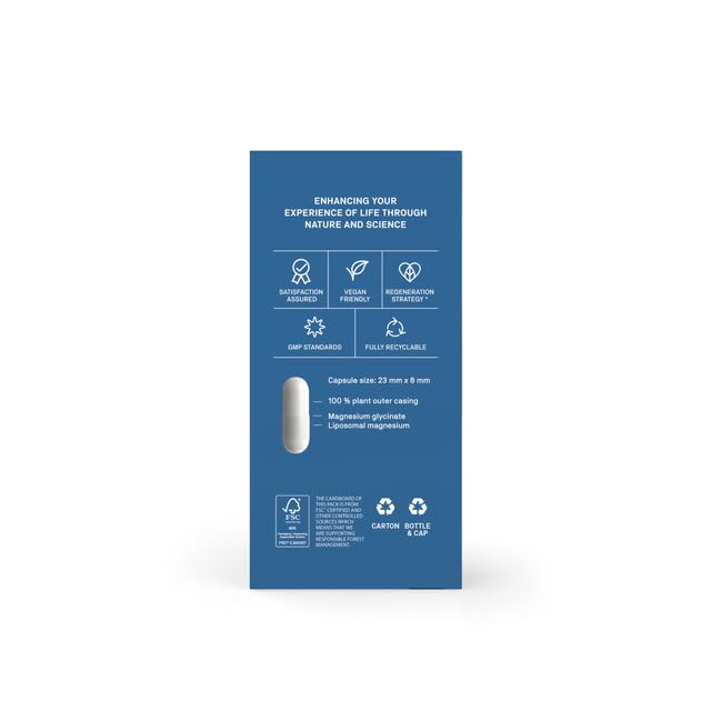 Magnesium Glycinate Complex Supplement| 60 Vegan Capsules| Liposomal Magnesium| Dual Release